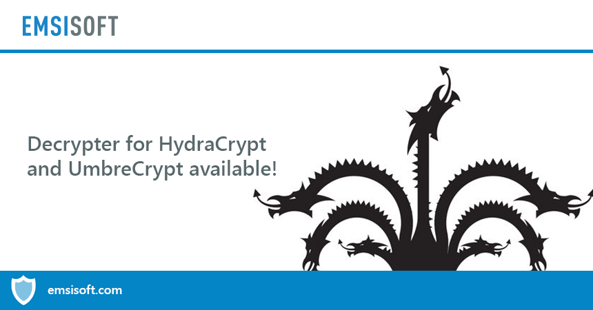 Decrypter for HydraCrypt and UmbreCrypt available