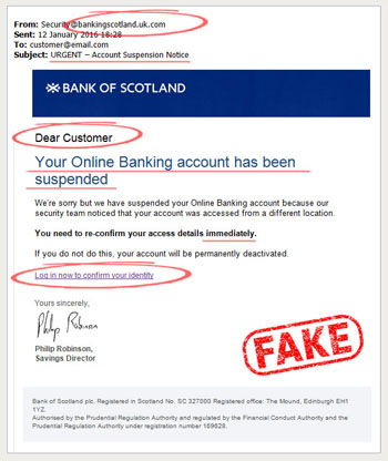 bank of scotland phishing scam