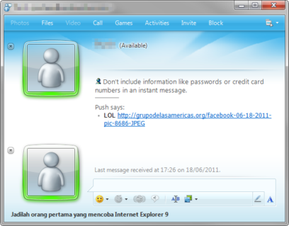 Malware spreads via MSN Messenger