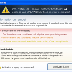 XP Deluxe Protector Rogue Security Software warning