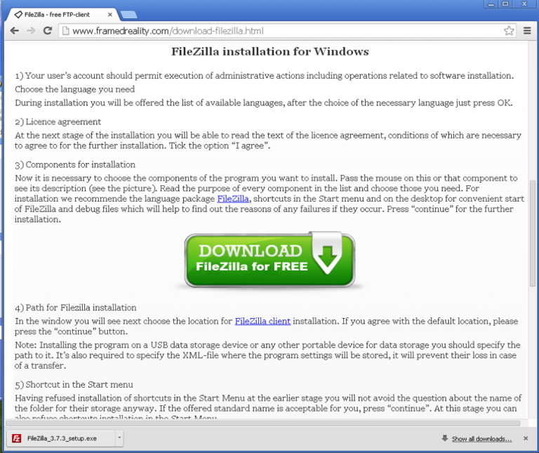 filezilla malware what does it download