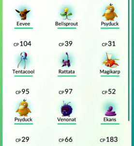 Captured Pokemon