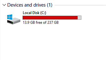 Screenshot storage space