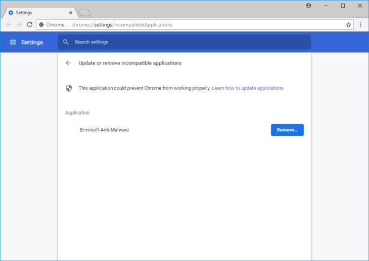 Emsisoft und Google Chrome