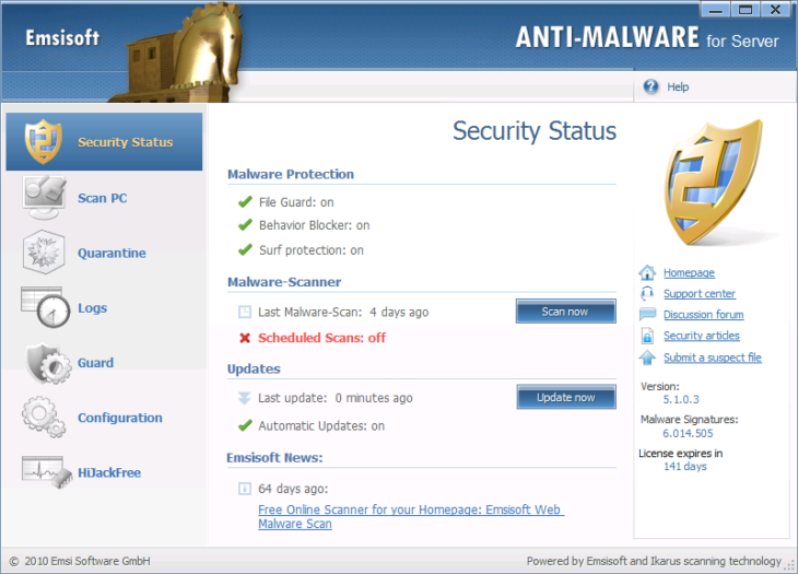 Original Emsisoft Anti-Malware for Server