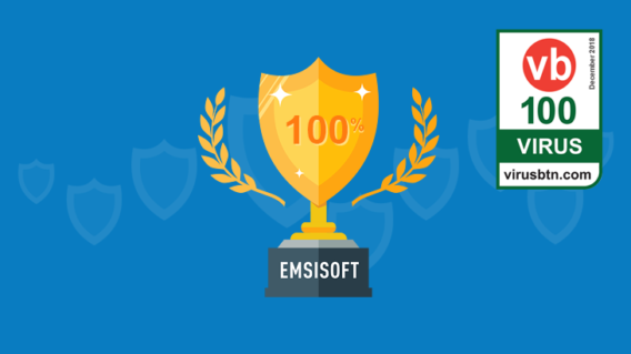 Emsisoft Anti-Malware awarded VB100 certification in December 2018 Virus Bulletin tests
