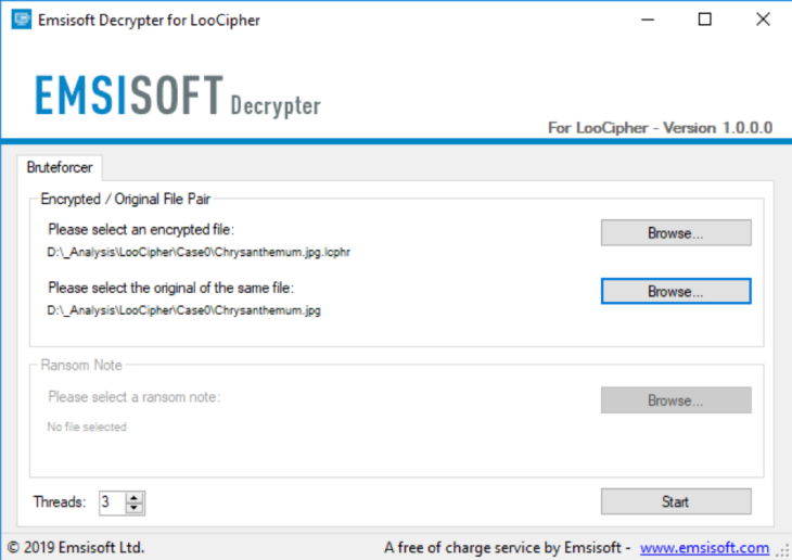 Emsisoft LooCipher Decryptor